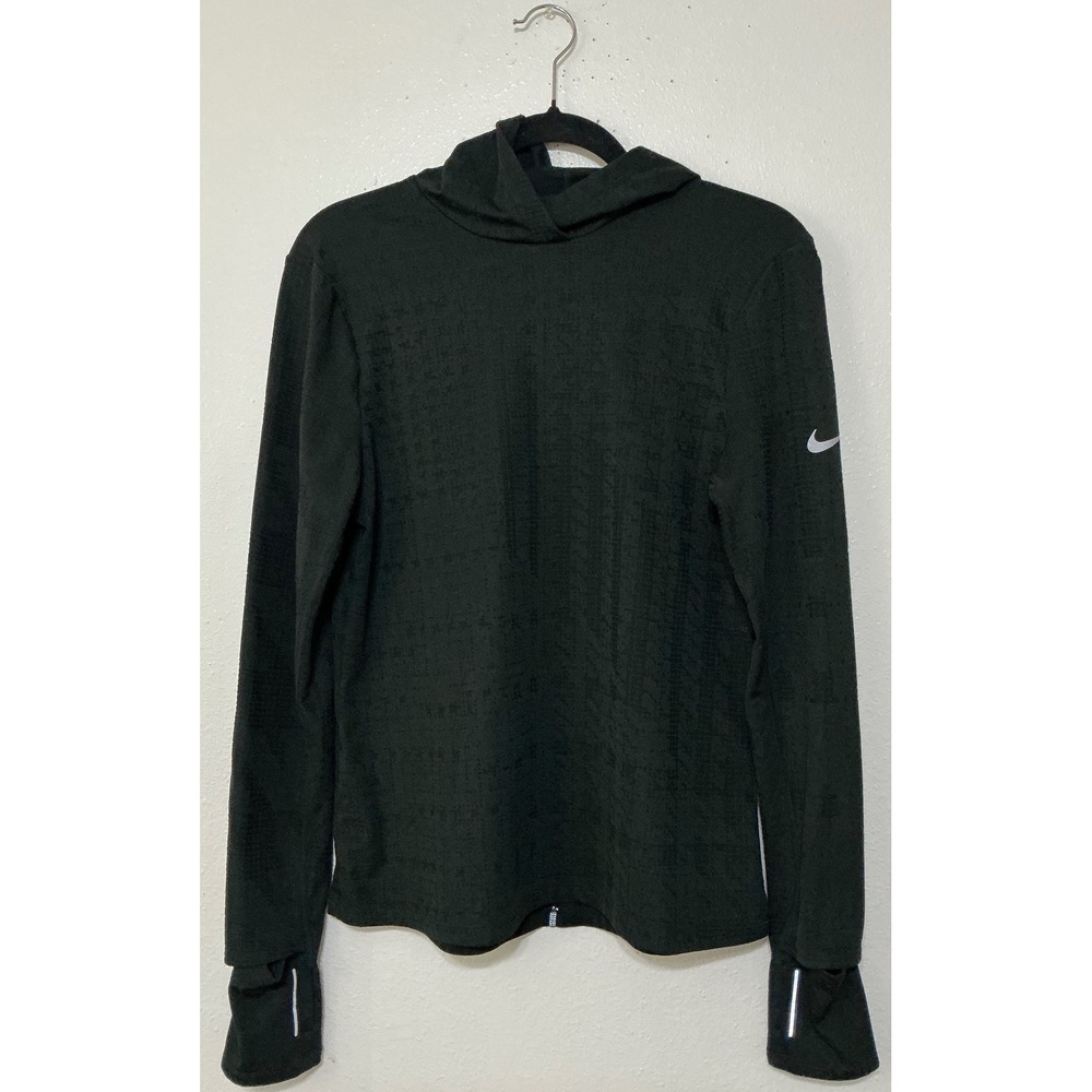 Nike Dri-FIT ADV Women Black Textured Long Sleeve Running Hoodie‎ Gym Athleisure